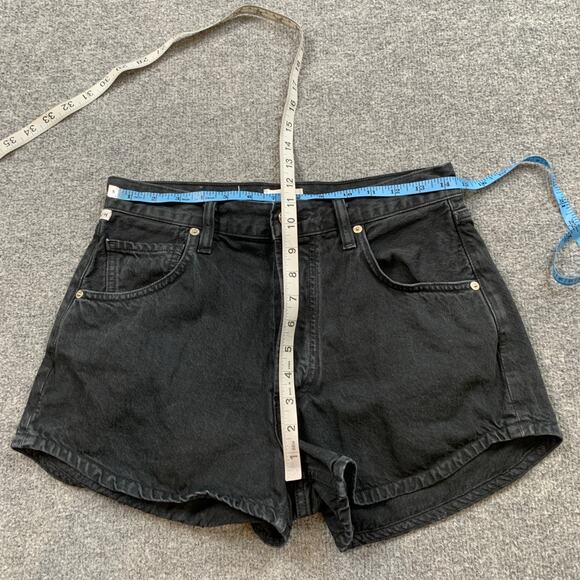 Citizens Of Humanity Shorts Women 26 Faded Black Abita Button Fly Micro Denim - Picture 5 of 12